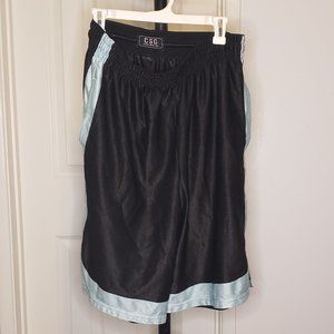 Men's CSG Black & Light Blue Basketball Shorts Large extra long